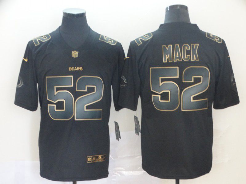 Men Chicago Bears #52 Mack Nike Vapor Limited Black Golden NFL Jerseys
